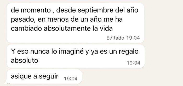 Mensaje real de un cliente por WhatsApp