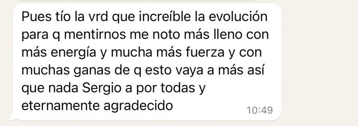 Mensaje real de un cliente por WhatsApp
