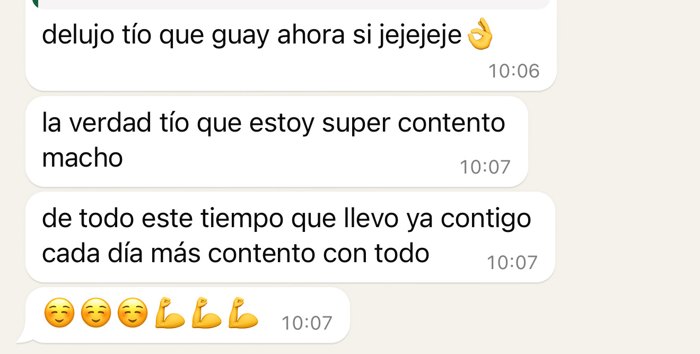 Mensaje real de un cliente por WhatsApp